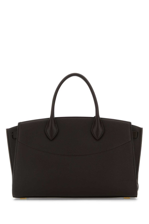 Dark brown leather large Studio Soft handbag Brown SALVATORE FERRAGAMO (21A110785996)