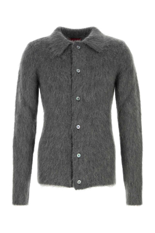Grey mohair blend cardigan GUCCI (849729XKE70)