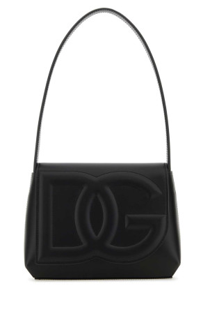 Black leather DG Logo shoulder bag Black DOLCE & GABBANA (BB7516AW576)