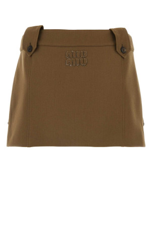 Mud gabardine mini skirt MIU MIU (MG2124SOOO108N)