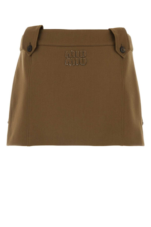 Mud gabardine mini skirt MIU MIU (MG2124SOOO108N)