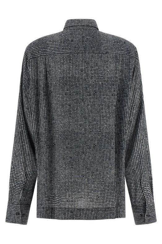 Рубашка с пластроном из стразов Черно-серая ERMANNO SCERVINO D472K739CTYWSS4730