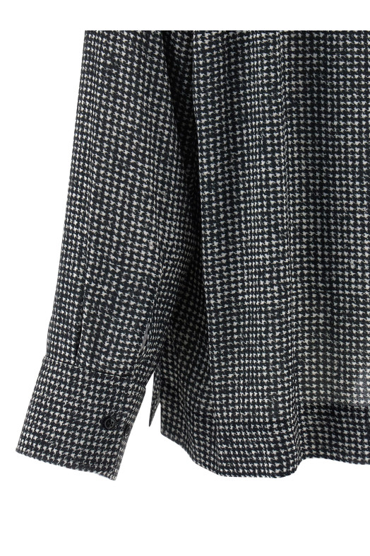 Рубашка с пластроном из стразов Черно-серая ERMANNO SCERVINO D472K739CTYWSS4730