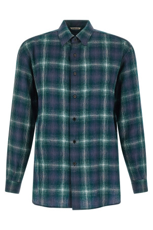 'Airy Wool Check' shirt Green