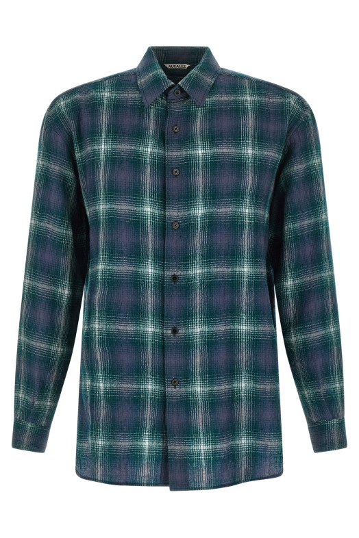 'Airy Wool Check' shirt Green