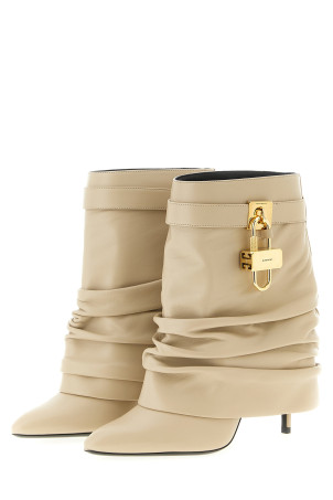 Ботильоны «Shark Lock Stiletto» Бежевые BE604RE2AF257