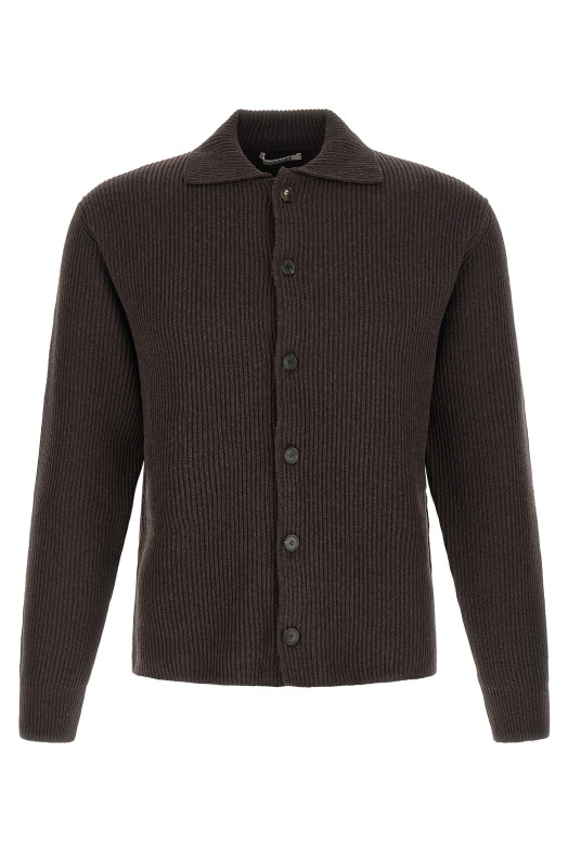Ultra-fine wool cardigan Brown