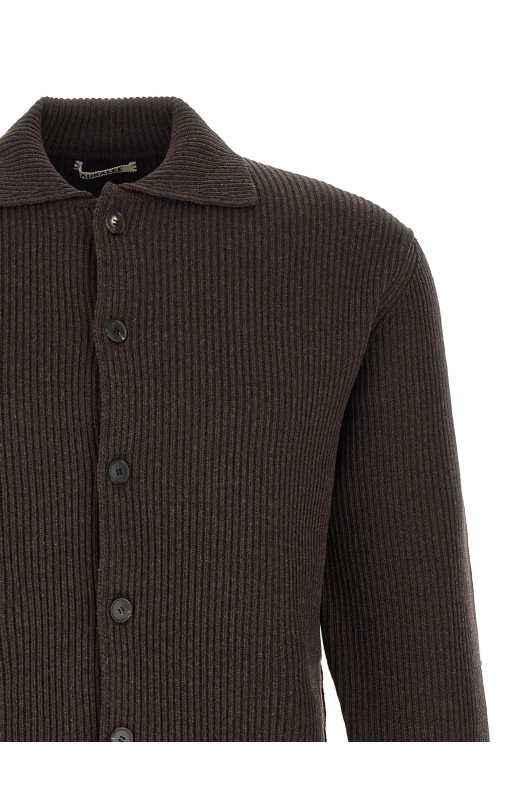 Ultra-fine wool cardigan Brown