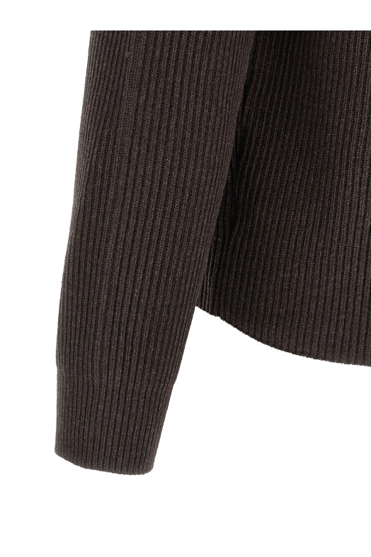 Ultra-fine wool cardigan Brown