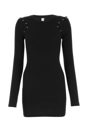 Black stretch cotton mini dress Black DION LEE (A9878F22)