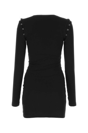 Black stretch cotton mini dress Black DION LEE (A9878F22)