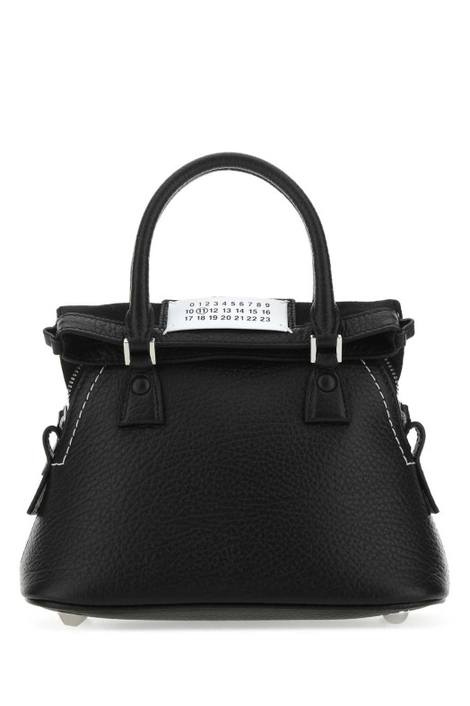 Black leather micro 5AC handbag MAISON MARGIELA (S56WG0081P4455)