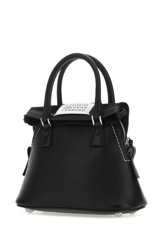 Black leather micro 5AC handbag MAISON MARGIELA (S56WG0081P4455)