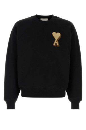 Black cotton sweatshirt AMI (USW771747)