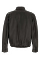 Dark brown leather jacket Black SALVATORE FERRAGAMO (144895788341)