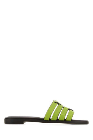 Green leather Ines slippers TORY BURCH (158616)