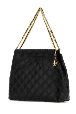 Черная кожаная сумка для покупок Fleming TORY BURCH (162450)