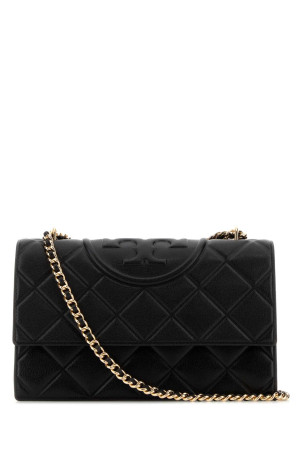 Black leather Fleming shoulder bag TORY BURCH (164799)