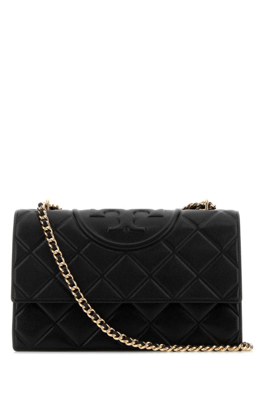 Black leather Fleming shoulder bag TORY BURCH (164799)