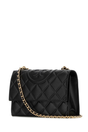 Black leather Fleming shoulder bag TORY BURCH (164799)