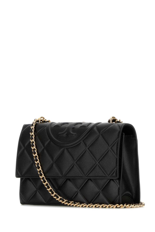 Black leather Fleming shoulder bag TORY BURCH (164799)