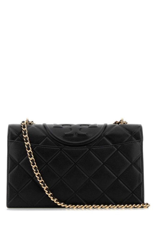Black leather Fleming shoulder bag TORY BURCH (164799)