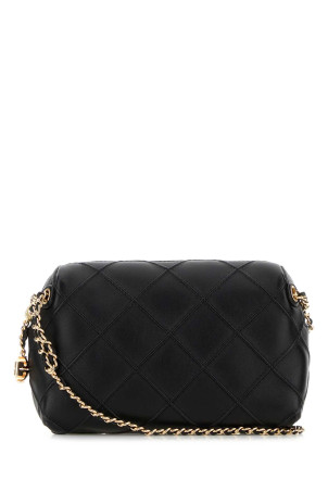 Black leather Fleming crossbody bag TORY BURCH (169226)