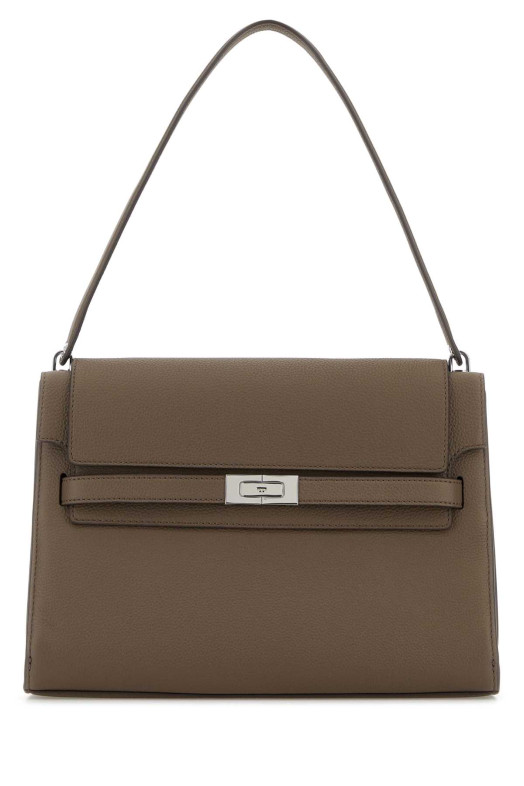 Большая сумка через плечо Lee Radziwill из кожи цвета грязи, синяя TORY BURCH (169241)