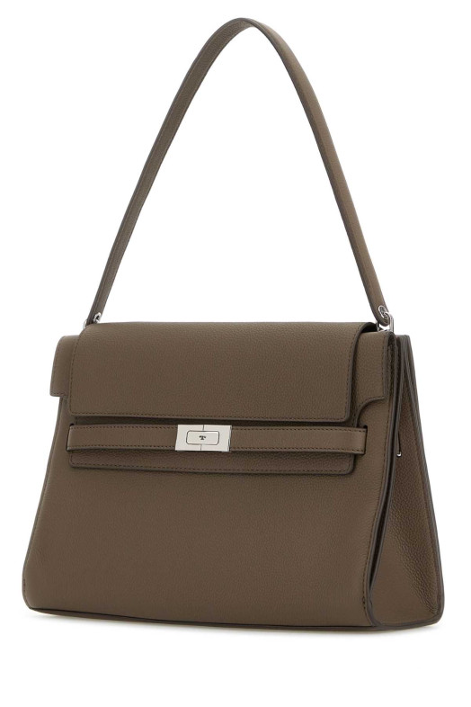 Большая сумка через плечо Lee Radziwill из кожи цвета грязи, синяя TORY BURCH (169241)