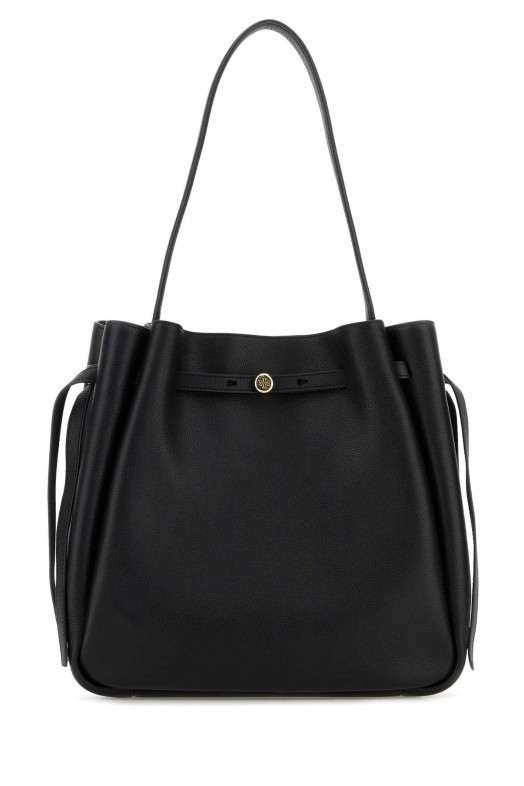 Black leather large Romy bucket bag TORY BURCH (179986)
