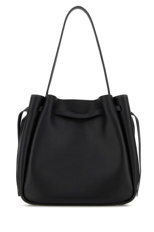 Black leather large Romy bucket bag TORY BURCH (179986)