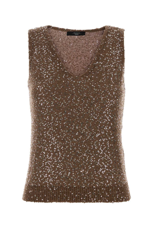 Brown nylon blend Acaici vest WEEKEND (2525366141600)