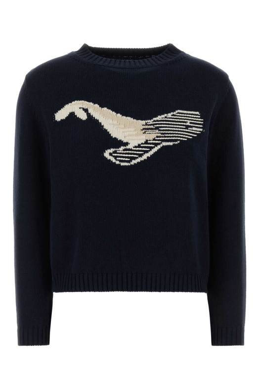 Midnight blue cotton blend Nespola sweater WEEKEND (2525366171600)