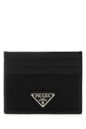Black leather and satin card holder Black PRADA (2MC0252DMH)