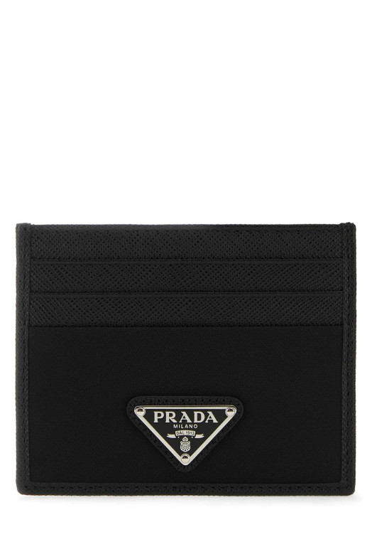 Black leather and satin card holder Black PRADA (2MC0252DMH)