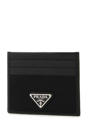 Black leather and satin card holder Black PRADA (2MC0252DMH)