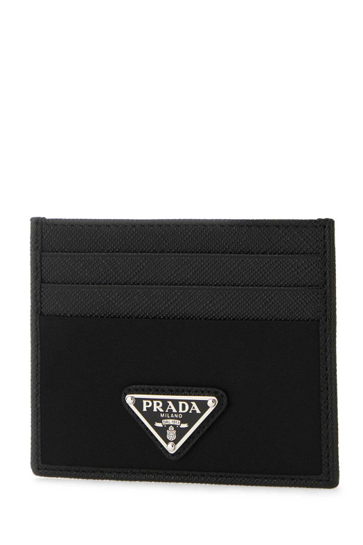 Black leather and satin card holder Black PRADA (2MC0252DMH)