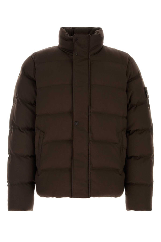 Brown wool down jacket STONE ISLAND (410010026)