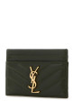 Bottle green nappa leather Cassandre card holder SAINT LAURENT (423291AAA44)