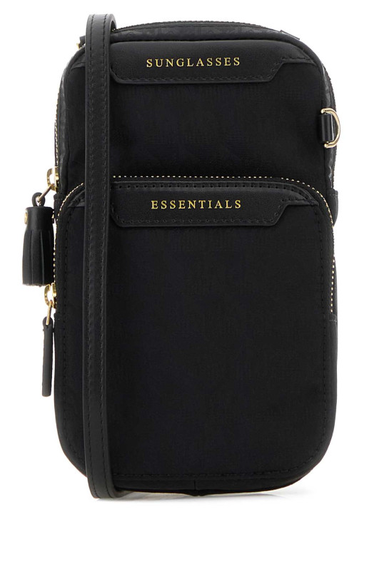 Вышитая жаккардовая сумка через плечо Essentials Черная ANYA HINDMARCH (5050925180559)