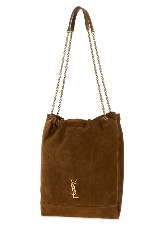 Коричневая замшевая сумка через плечо Jamie Pochon SAINT LAURENT (7816661U8P7)