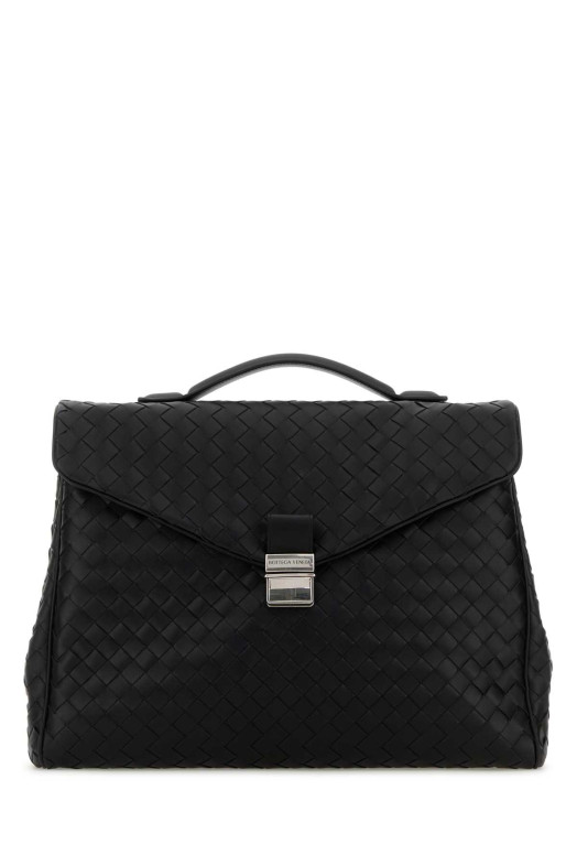 Черный кожаный портфель Archivist BOTTEGA VENETA (844227V4R40)