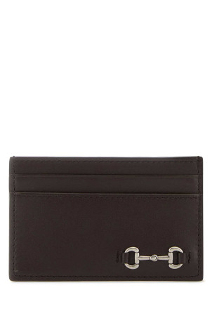 Dark brown leather card holder GUCCI (846952AAFP1)