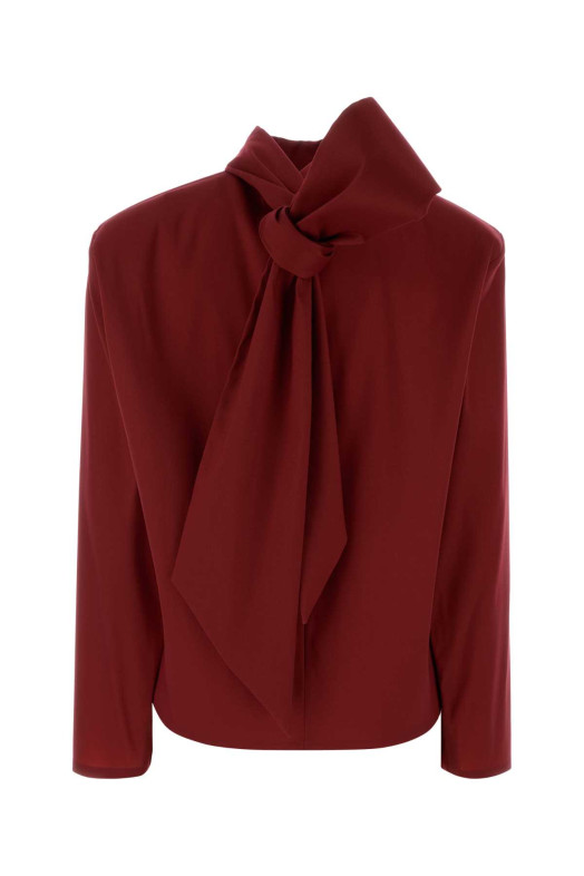 Красная блузка из эластичной шелковой смеси SAINT LAURENT (851748Y5J95)