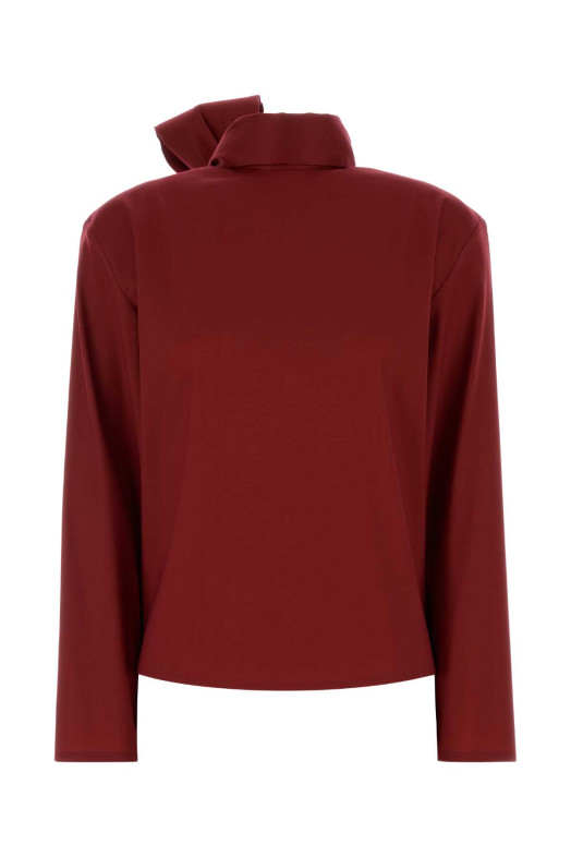 Красная блузка из эластичной шелковой смеси SAINT LAURENT (851748Y5J95)