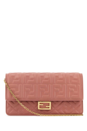 Pink nappa leather Baguette wallet White FENDI (8M0498AAJD)