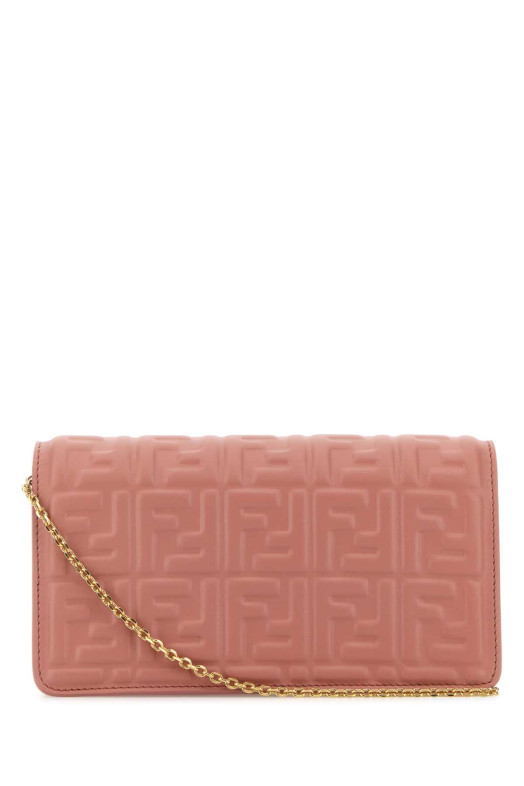 Pink nappa leather Baguette wallet White FENDI (8M0498AAJD)