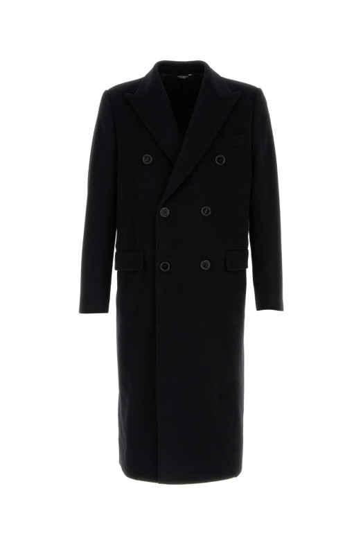 Black wool blend coat Black DOLCE & GABBANA (G052ZTFU3QZ)