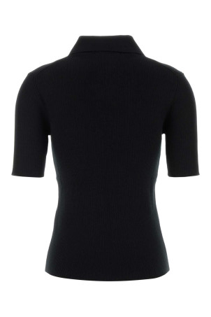 Black wool polo shirt JIL SANDER (J01GL0104J14831)
