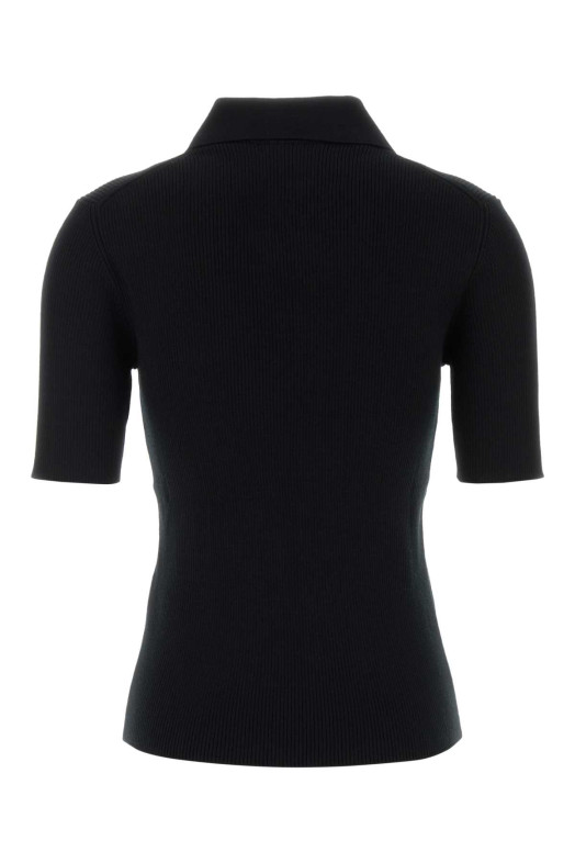 Black wool polo shirt JIL SANDER (J01GL0104J14831)